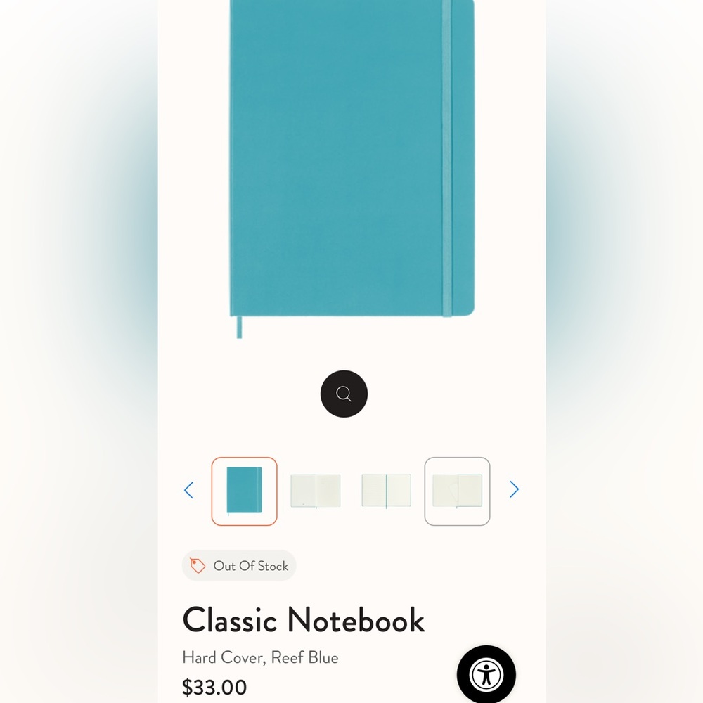 Moleskine Reef Blue Hard Cover Classic Notebook XL. NWT - Picture 3 of 4